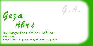 geza abri business card